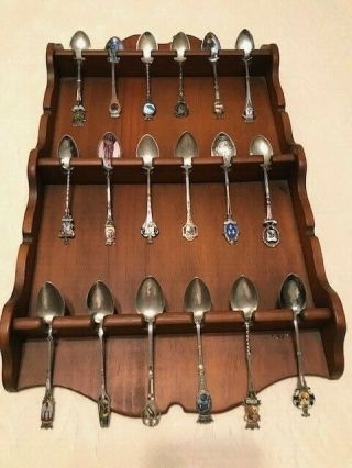 Set Of 18 Vintage European Souvenir Spoons Collected By Williamson 