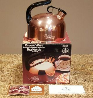 Vintage (1983) Paul Revere Ware Solid Copper Whistling Tea Kettle: Rome Ny