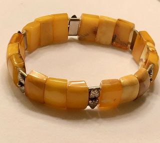 Vintage Baltic Egg Yolk Amber Beads Bracelet 15 Grams