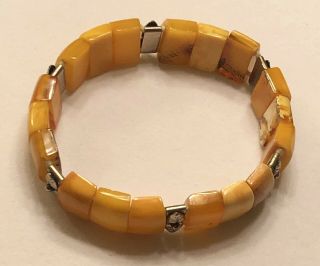 Vintage Baltic Egg Yolk Amber Beads Bracelet 15 Grams 2