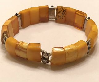 Vintage Baltic Egg Yolk Amber Beads Bracelet 15 Grams 4