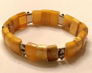 Vintage Baltic Egg Yolk Amber Beads Bracelet 15 Grams 6