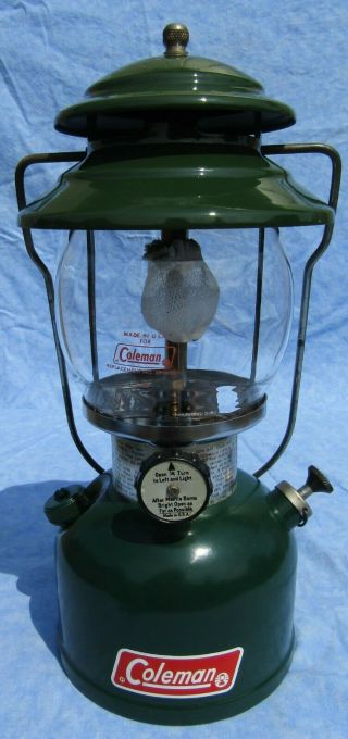 Coleman Model 200a Single Mantle Green Lantern Made In November Of 1980 In Usa