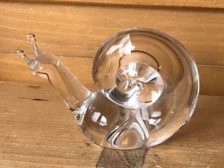 Vintage Steuben Snail Glass Paperweight Signed