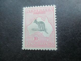 Kangaroo Stamps: 10/ - Pink Smw Watermark - Rare (c296)
