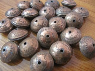 Hand Made Squash Blossom Beads (12) Out Of Indian Head Cents (1859 - 1909)