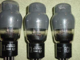 3 vntg 6L6G smoked glass RCA 50 ' s tube trio TV - 7 & Hi - Fi 6L6 tubes 2