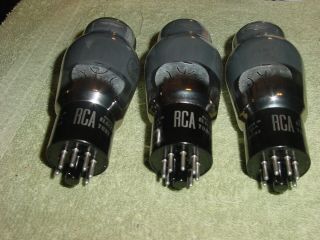 3 vntg 6L6G smoked glass RCA 50 ' s tube trio TV - 7 & Hi - Fi 6L6 tubes 3