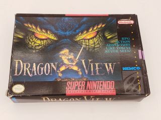 Nintendo Vintage Snes Game Dragon View Complete 1994 Kemco