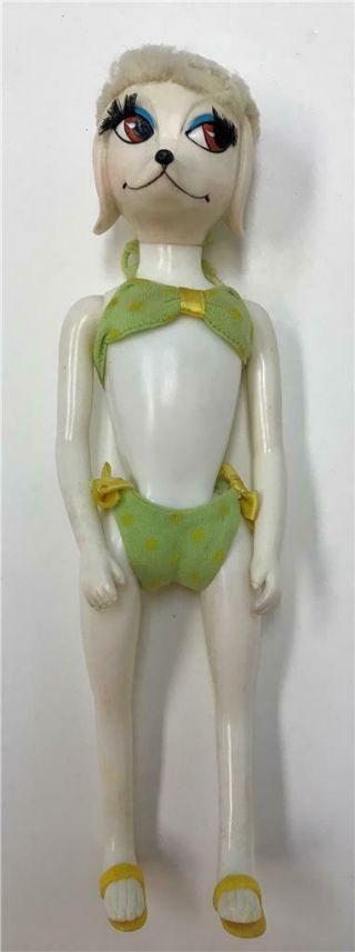 Vintage 1966 Hasbro Peteena Pampered Poodle Doll Bikini,  Sandals Rare