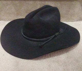 Vintage Stetson 4x Beaver Black Felt Cowboy Rancher Hat Sz 7