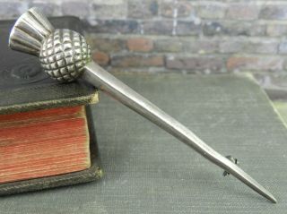 Antique Glasgow Sterling Silver Scottish Thistle Sword / Bar Pin