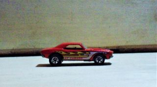Vintage Hot Wheels 1967 Camaro Red with Flames Hood Opens Blackwalls Slicks 5