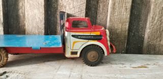 Vintage Antique Wyandotte Tin Pressed Steel Toy Flatbed Truck Toy 19 " Big
