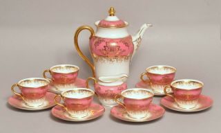 A Wonderful Antique Vintage Coalport China Demi Tasse Coffee Set Tea Cups Etc