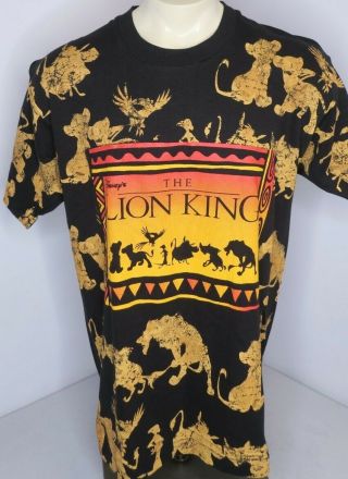 Nwt Vtg 90s Disney The Lion King Hakuna Matata Simba Black T - Shirt Movie Osfa