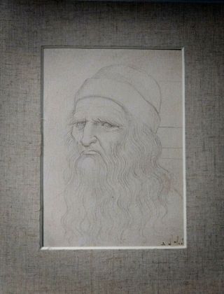Rare Old Italian Master Drawing Brown Chalk On Old Laid Paper