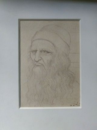 RARE Old Italian Master Drawing Brown chalk on old laid paper 3