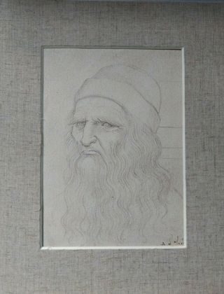 RARE Old Italian Master Drawing Brown chalk on old laid paper 6