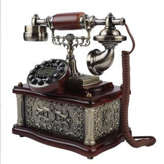 Retro Vintage Push Button Antique Telephone Dial Desk Phone Home Decor Classical