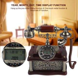 Retro Vintage Push Button Antique Telephone Dial Desk Phone Home Decor Classical 2