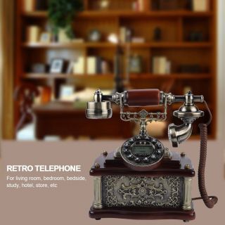 Retro Vintage Push Button Antique Telephone Dial Desk Phone Home Decor Classical 3