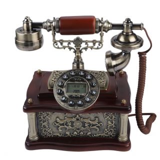 Retro Vintage Push Button Antique Telephone Dial Desk Phone Home Decor Classical 7