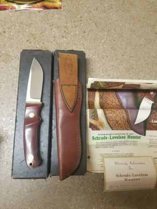 Vintage Schrade - Loveless Limited Edition Hunter,  Box,  Sheath,  Paperwork 3