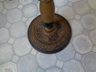 Vintage Ashtray Floor Standing Cast Iron & Wood Windmill Carnival Glass Ashtray 3