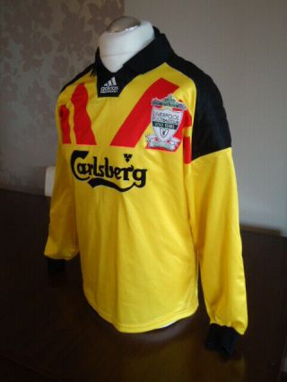 LIVERPOOL 1992 adidas Centenary GOALKEEPER Shirt MED / LGE Rare Vintage 4