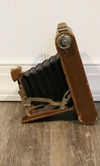 Vintage KODAK 37610 No.  0 KODO Brown Folding Bellows Camera Eastman RARE 3