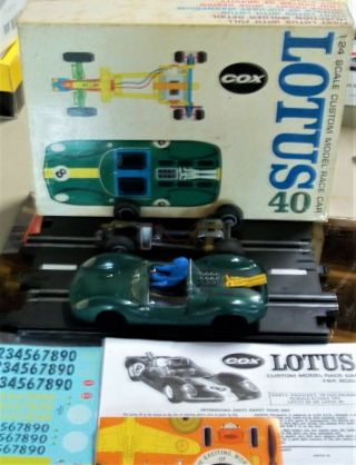 Cox Vintage 1/24 1/25 Lotus 40 Slot Car Run Chassis Box Decals,  Revell Kb