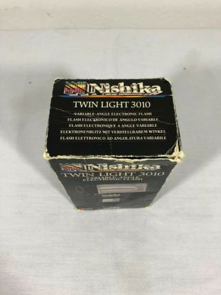 Vintage Nishika Twin Light 3010 Variable Angel Electronic Flash w/Orig.  Box 3