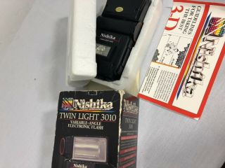 Vintage Nishika Twin Light 3010 Variable Angel Electronic Flash w/Orig.  Box 6