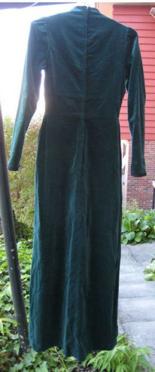 Vintage Gunne Sax by Jessica San Francisco Green Velveteen Maxi Dress - Size 7 2