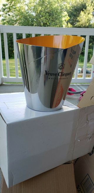 Veuve Clicquot Vcp Vintage Ice Bucket Silver Orange Champagne Bucket