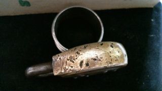 1907 - 1914 TRIUMPH motorcycle auto brass padlock,  key antique vintage old lock 7