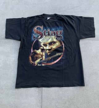 Vintage Sting T Shirt Rap Tee Bootleg Rock The Police Tour 90s Band S M Boxy