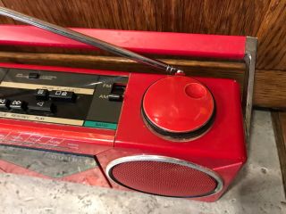 Sony RED Boombox AM/FM Radio Double Cassette CFS - W50 Partially RARE Vtg 6