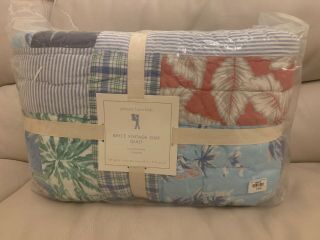 Pottery Barn Kids Bryce Vintage Surf Palm Tree Quilt Beach