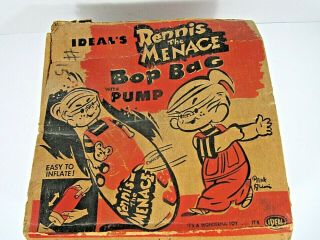 Vintage Rare Ideal Dennis The Menace Bop Bag & Pump 1960 