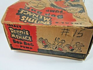 VINTAGE RARE IDEAL DENNIS THE MENACE BOP BAG & PUMP 1960 ' S TOY 3