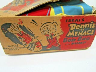 VINTAGE RARE IDEAL DENNIS THE MENACE BOP BAG & PUMP 1960 ' S TOY 4