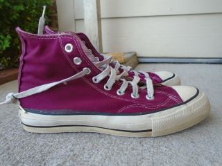 Vintage Mens Converse Made In Usa,  Burgundy High Top Sneakers Sz 7.  5