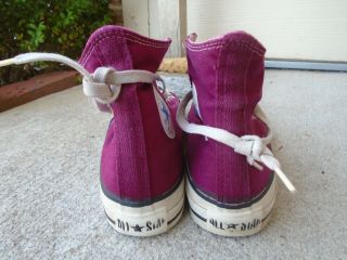 Vintage Mens Converse Made in USA,  burgundy high top sneakers sz 7.  5 6