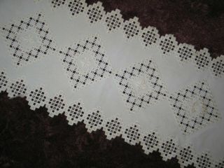 Hardanger Lace - Antique Vintage Hardanger Lace Table Runner Hand Embroidery Wow