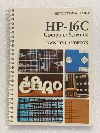 Vintage Owner’s Handbook For Hp - 16c Scientific Calculator