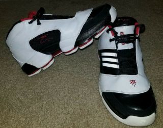 adidas Vintage 2007 Tracy McGrady TMac 6 Black White Red Leather Sneaker Size 9 2