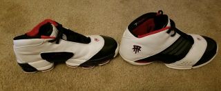 adidas Vintage 2007 Tracy McGrady TMac 6 Black White Red Leather Sneaker Size 9 6