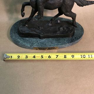 VTG Frederic Remington The Buffalo Signal Bronze Sculpture Statue 17” Signed 2